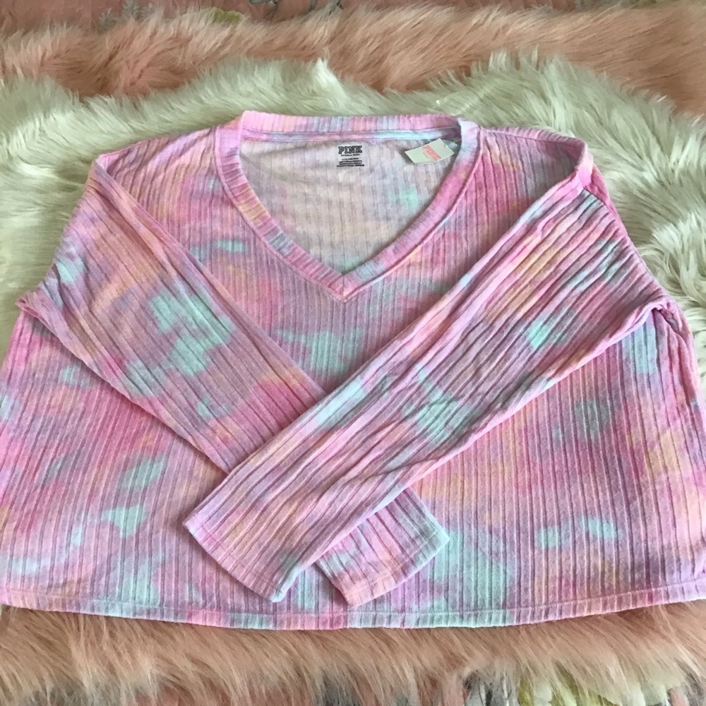Pink Victoria Secret semi oversize crop top shirt
